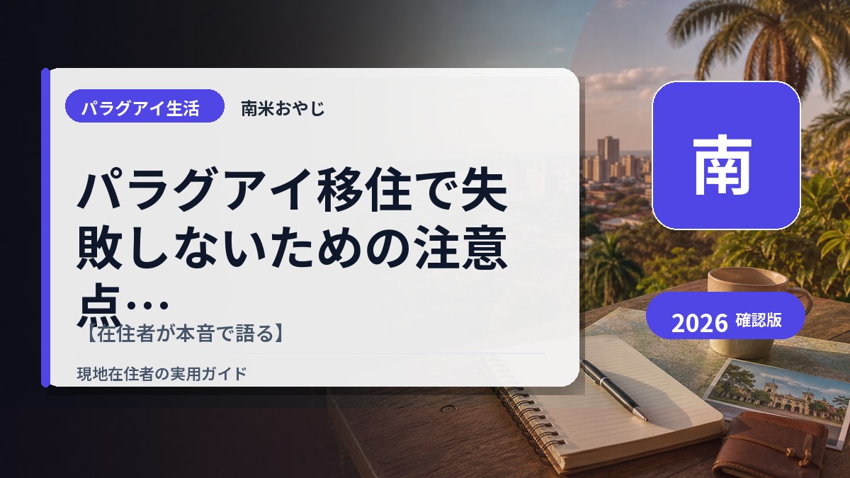 パラグアイ移住で失敗しないための注意点7つ【在住者が本音で語る】 の内容を表すサムネイル画像