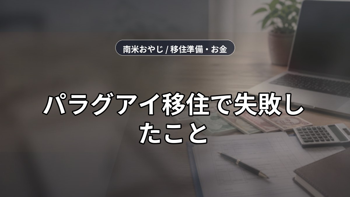 パラグアイ移住で失敗したこと｜保険・カード・送金の後悔対策【2026年】 のサムネイル画像