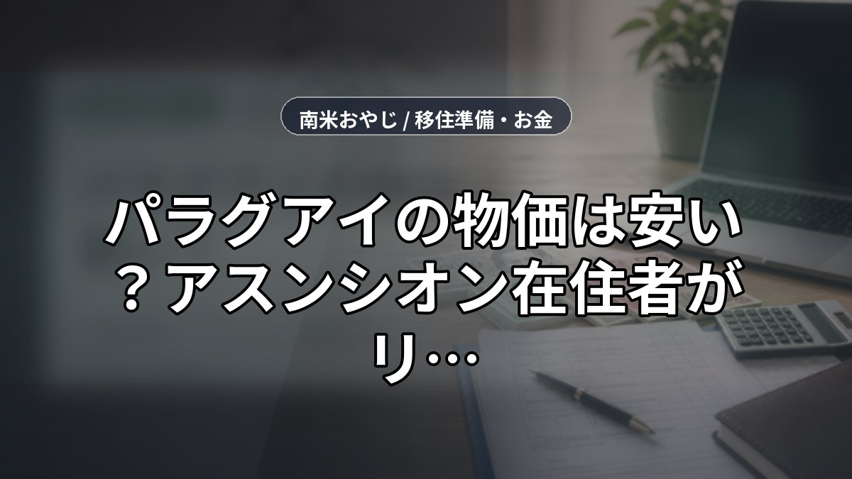 パラグアイの物価は安い？【2025年】アスンシオン在住者がリアルな生活費を公開 のサムネイル画像